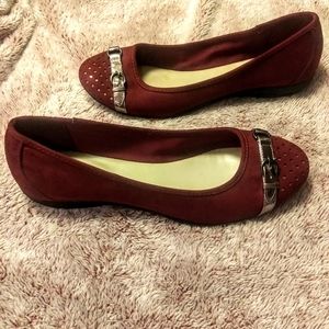 Croft & Barrow Red Suede Flats